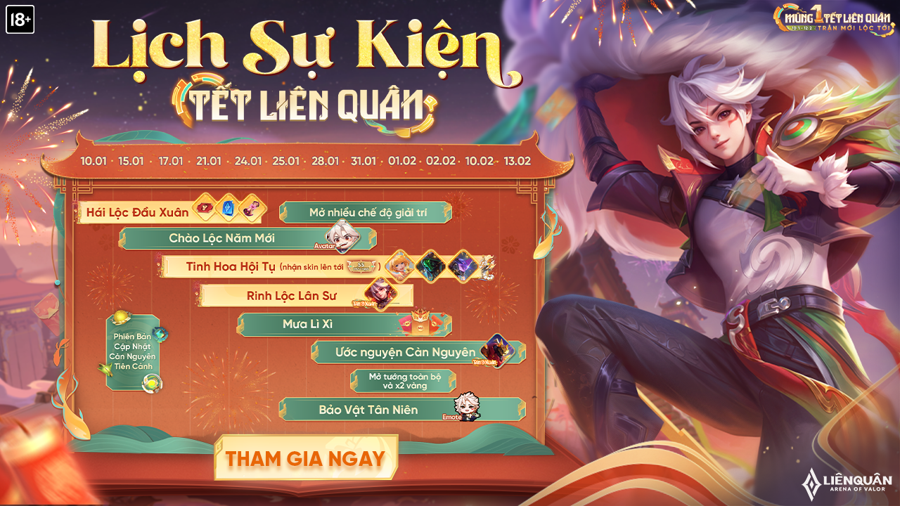 Liên Quân Mobile: Tổng hợp sự kiện Tết, game thủ nhận skin SS miễn phí- Ảnh 2.