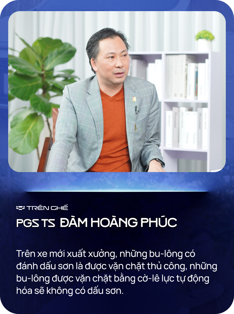 PGS.TS Đàm Hoàng Phúc thăm nhà máy VinFast: ‘Phân biệt xe sản xuất nhà máy số hay vặn bằng tay, nhìn bu-lông là biết’- Ảnh 8.