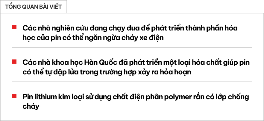 Có công nghệ này thì hết lo cháy pin xe điện: 'Tự dập lửa', sạc 1.000 lần vẫn giữ 88%- Ảnh 1.