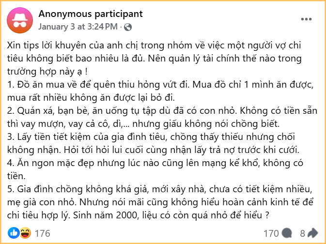 Vợ thích “ném tiền qua cửa sổ”, chồng bất lực vì nói mãi cũng chỉ như nước đổ lá khoai- Ảnh 2.