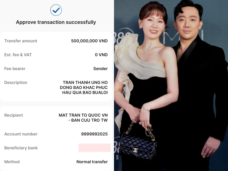 Trường Giang, Mỹ Tâm, vợ chồng Trấn Thành và dàn sao chung tay quyên góp khắc phục hậu quả bão lũ- Ảnh 2.