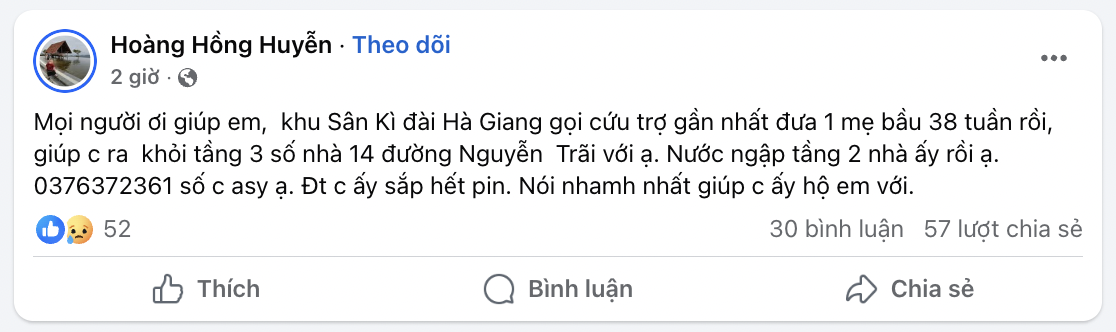 Xót xa những lời cầu cứu trong trận lũ lịch sử: "Nước đang dâng, nhà có 4 trẻ em, không còn đồ ăn…"- Ảnh 7.