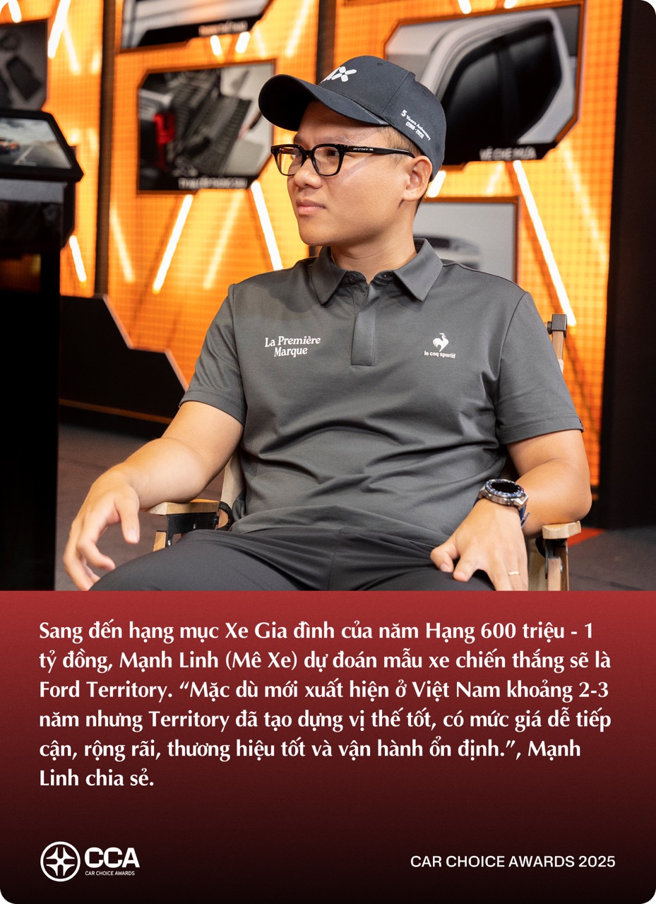 KOL trẻ ngành xe dự đoán xe thắng giải Car Choice Awards 2025: Có lựa chọn không theo số đông- Ảnh 2.