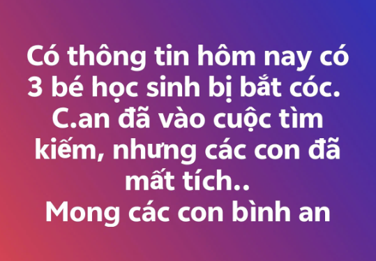 Sự thật về 3 học sinh ở TP HCM bị bắt cóc- Ảnh 1.