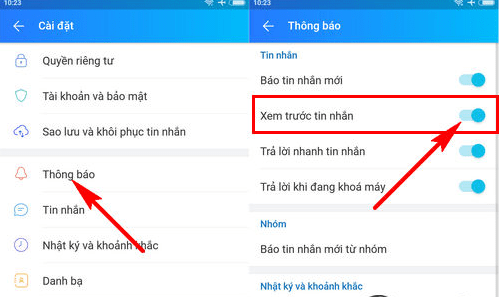 Cách ẩn tin nhắn Zalo, Messenger hiện trên màn hình khóa điện thoại- Ảnh 2.