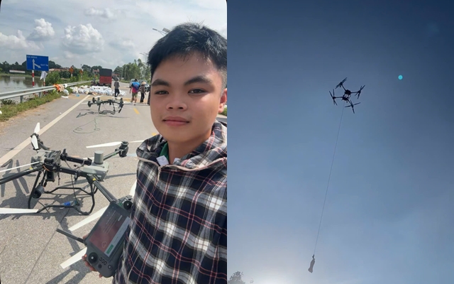 Nguyễn Đại Phát, SN 2006 đem drone giá 400 triệu "cứu" người bị cô lập ở vùng lũ Bắc Ninh- Ảnh 3.