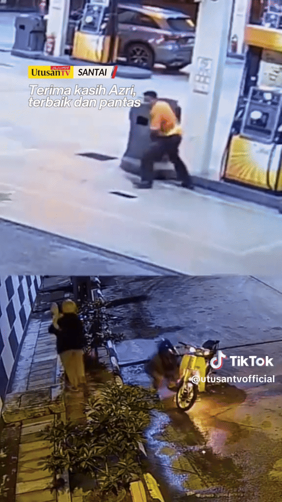 Xe máy bốc cháy khiến gia đình hoảng loạn, nhân viên trạm xăng làm 1 việc, clip viral 90 triệu lượt xem- Ảnh 2.