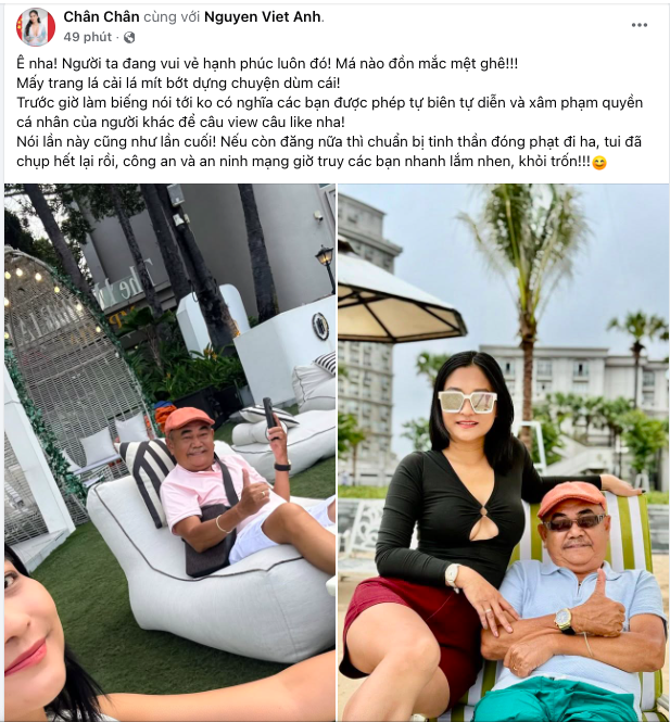 Bạn gái kém 36 tuổi của NSND Việt Anh bức xúc: 