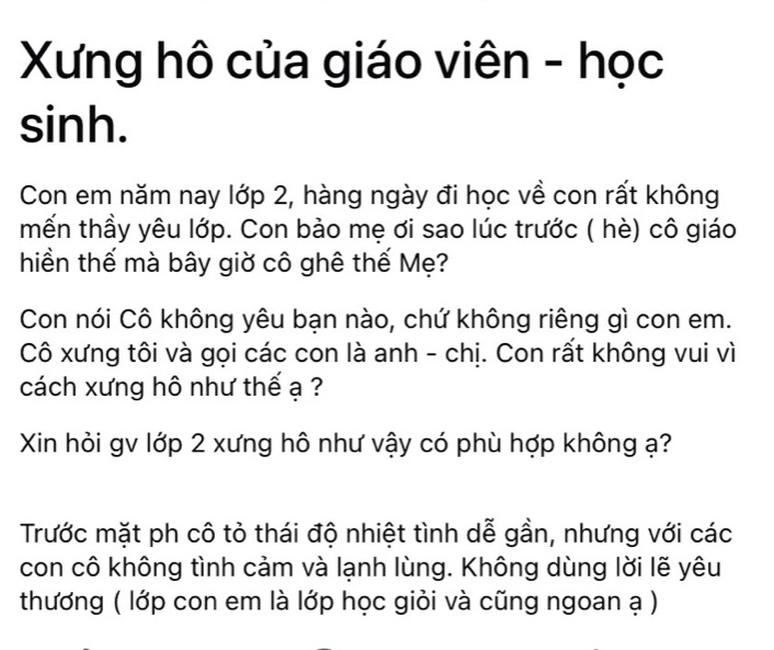 Phụ huynh Hà Nội kể chuyện xảy ra tại lớp con mình, nhiều người nhớ ngay đến vụ việc từng gây ầm ĩ trên MXH 3 năm trước!- Ảnh 1.