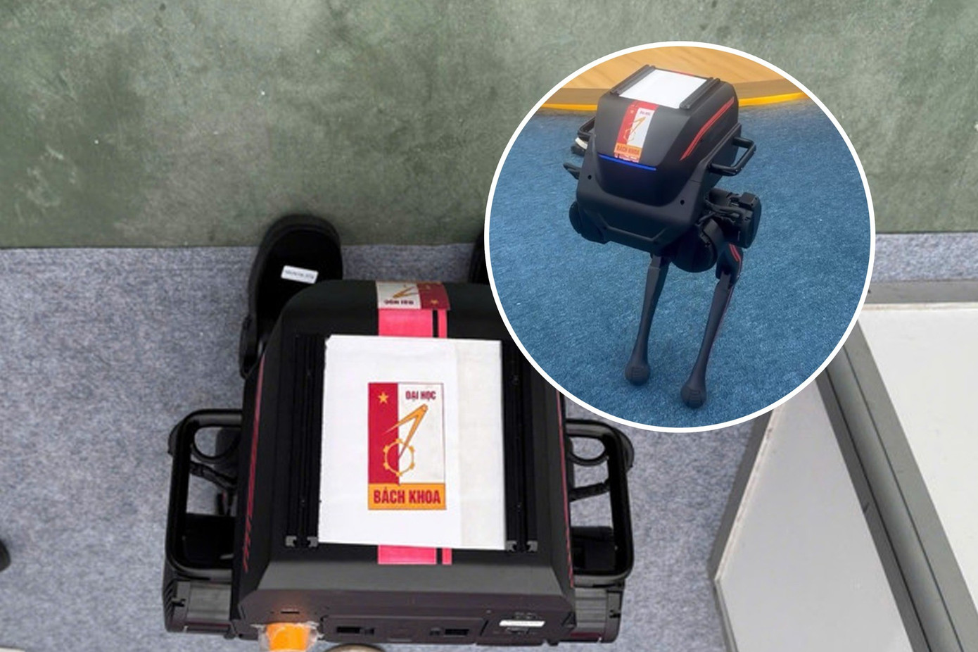 Vì sao logo Đại học Bách khoa Hà Nội lại được dán trên robot nhập khẩu?- Ảnh 1.
