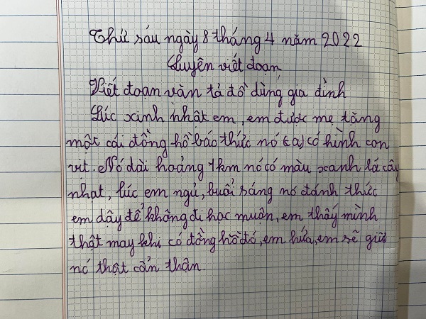 Bài văn tả chiếc đồng hồ của học sinh tiểu học khiến dân mạng bái phục- Ảnh 1.