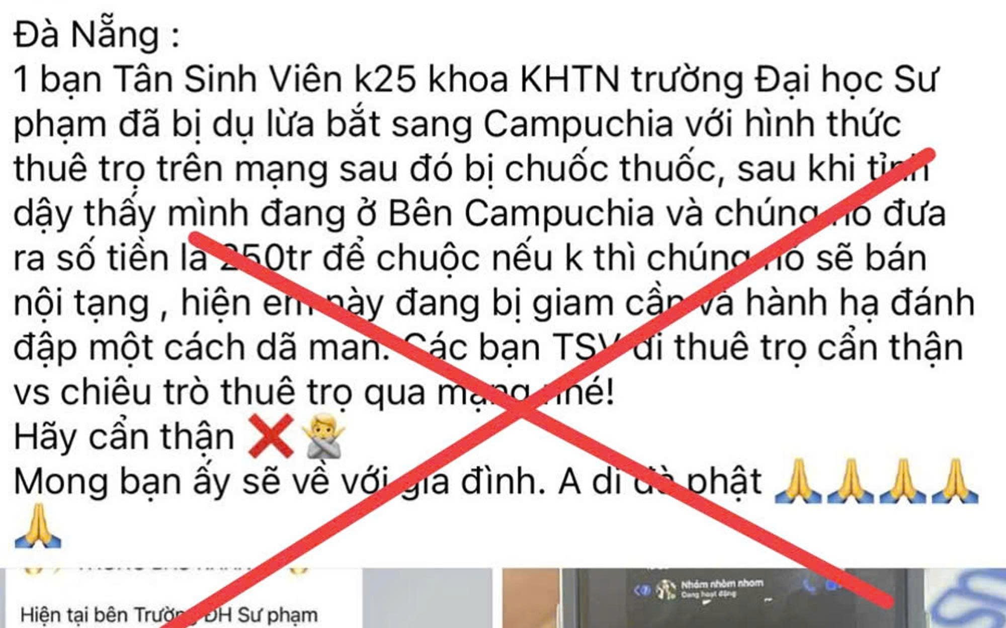 Công an Đà Nẵng lên tiếng về thông tin "bắt cóc sinh viên"- Ảnh 2. Công an Đà Nẵng lên tiếng về thông tin "bắt cóc sinh viên"- Ảnh 2.