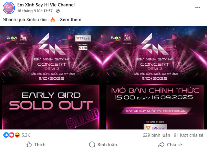 Tình hình bán vé concert Em Xinh ở Mỹ Đình gây lo lắng- Ảnh 2.