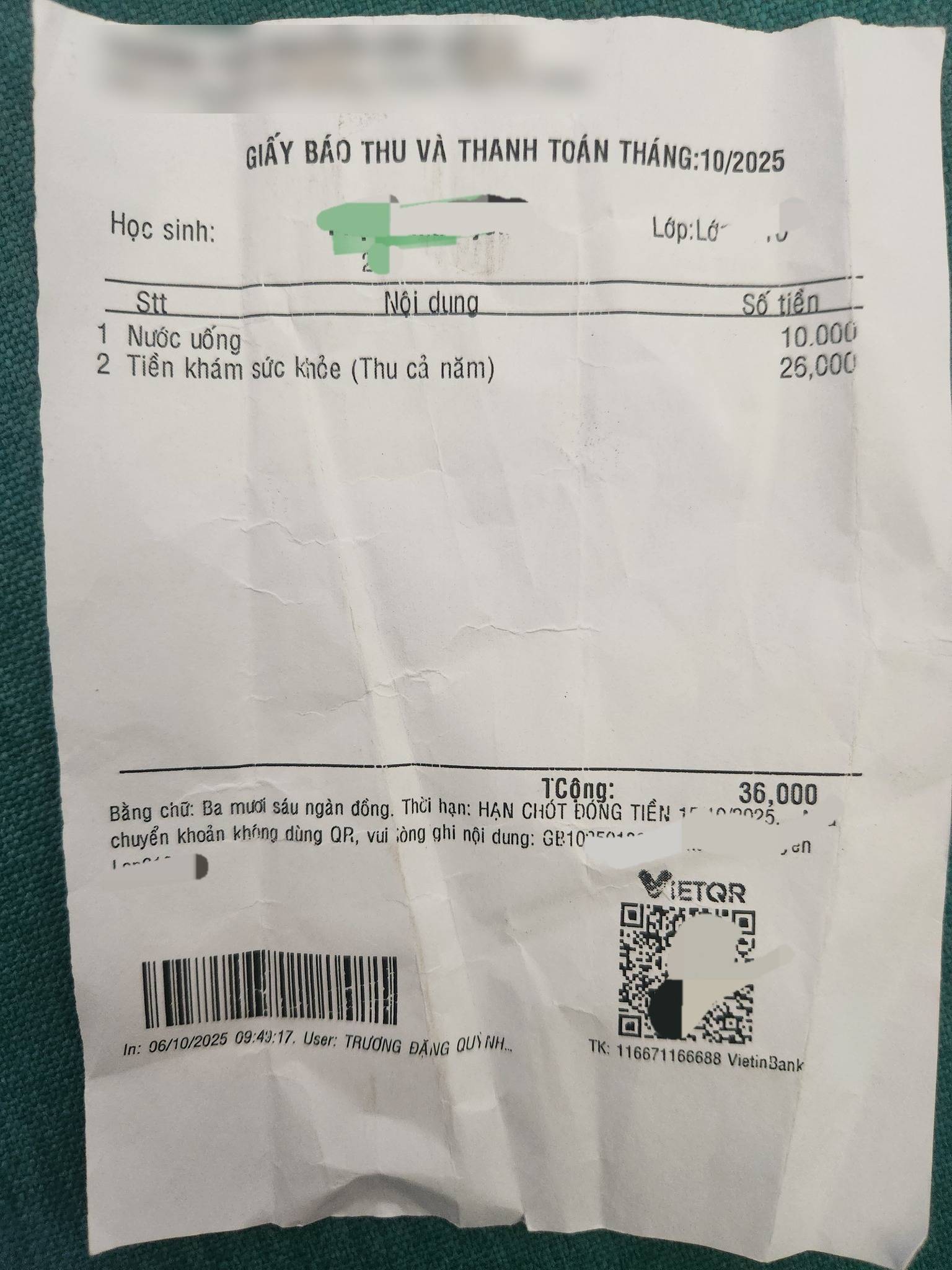 "Sốc" với biên lai thu tiền chỉ 36 nghìn đồng/tháng của 1 trường cấp 2 ở TP.HCM: Sự thật thế nào?- Ảnh 1.