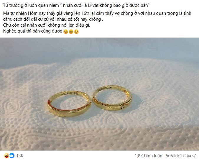 "Khi giá vàng tăng cao, nhẫn cưới cũng chỉ là một cái tên"- Ảnh 2.