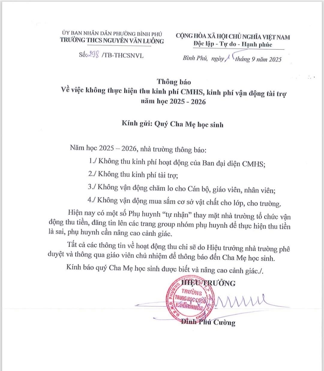 Trường học ở TP HCM ra thông báo "khẩn" sau khi phụ huynh vận động thu sai quy định- Ảnh 3.