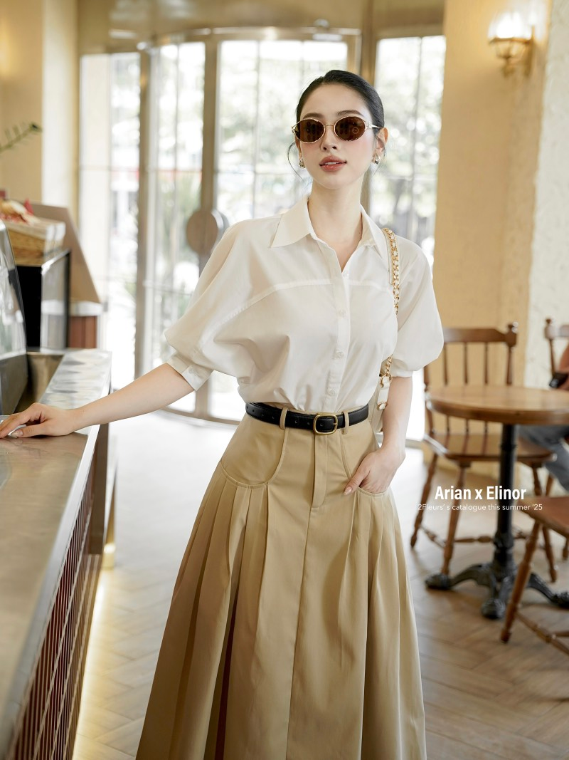 Chỉ với 2 mẫu sơ mi trắng giá chưa đến 500k, Huyền Lizzie tiếp tục làm 