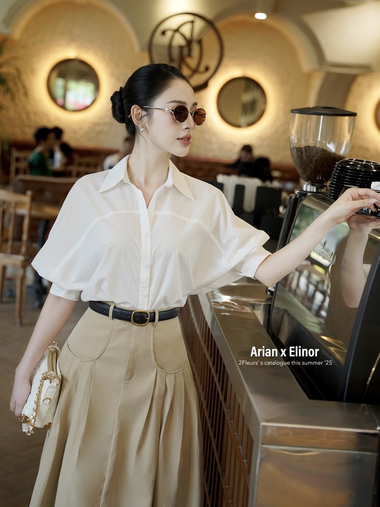 Chỉ với 2 mẫu sơ mi trắng giá chưa đến 500k, Huyền Lizzie tiếp tục làm 
