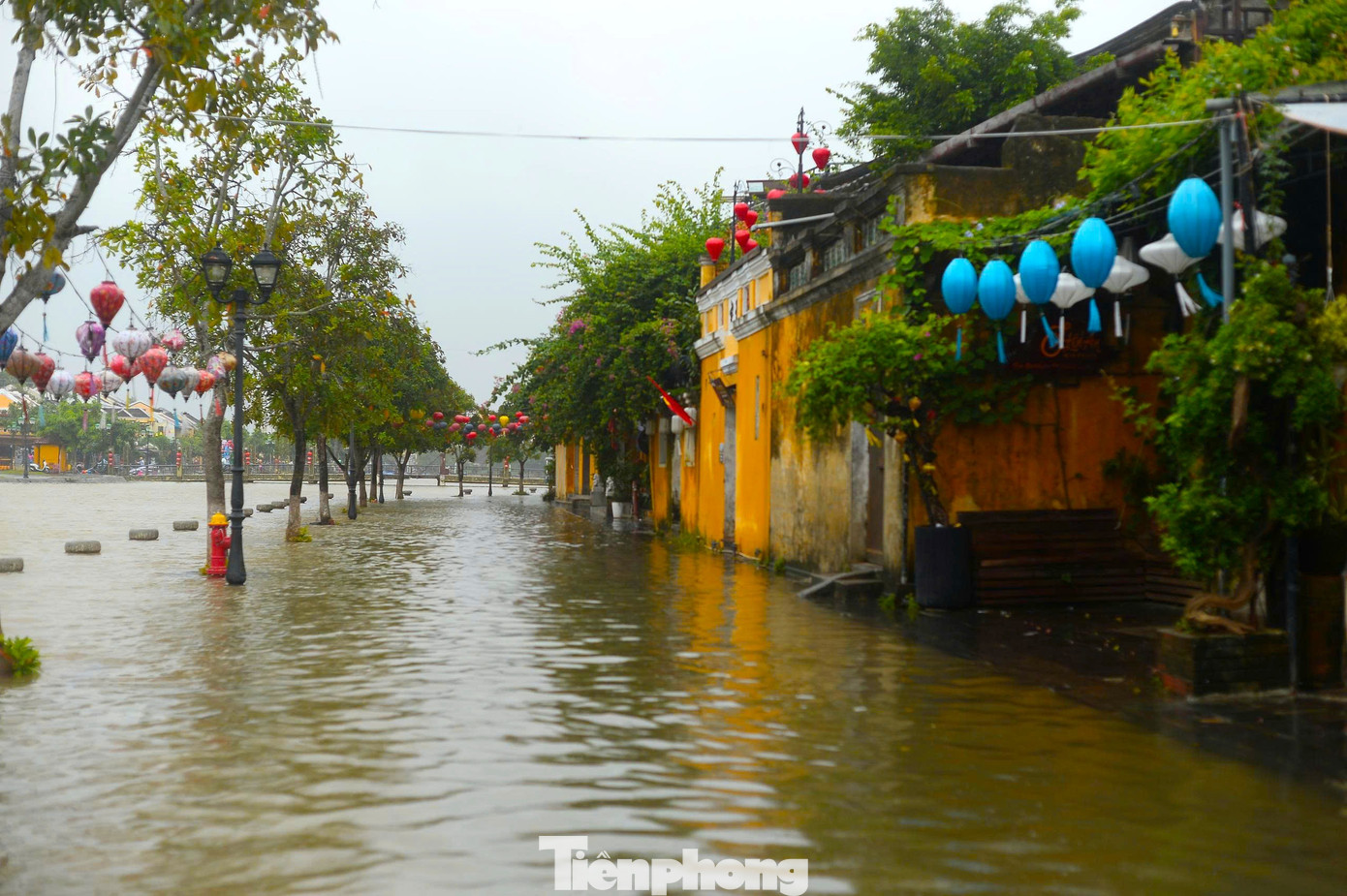 Nước sông Hoài tràn phố cổ Hội An, du khách thích thú đạp xe, lội nước lũ- Ảnh 15.