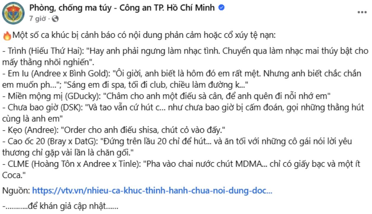 Làm rõ ca khúc nghi cổ xúy tệ nạn xã hội của HIEUTHUHAI- Ảnh 1.