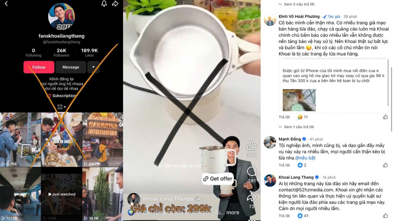Youtuber Khoai Lang Thang đau đầu vì bị sử dụng hình ảnh đi lừa đảo- Ảnh 1.