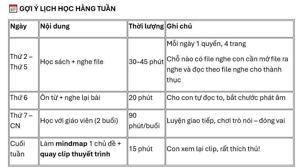 Nhìn lịch dạy con của bà mẹ Hà Nội, dễ hiểu vì sao hai con nói tiếng Anh như gió, một em còn xuất sắc giành học bổng du học- Ảnh 1.
