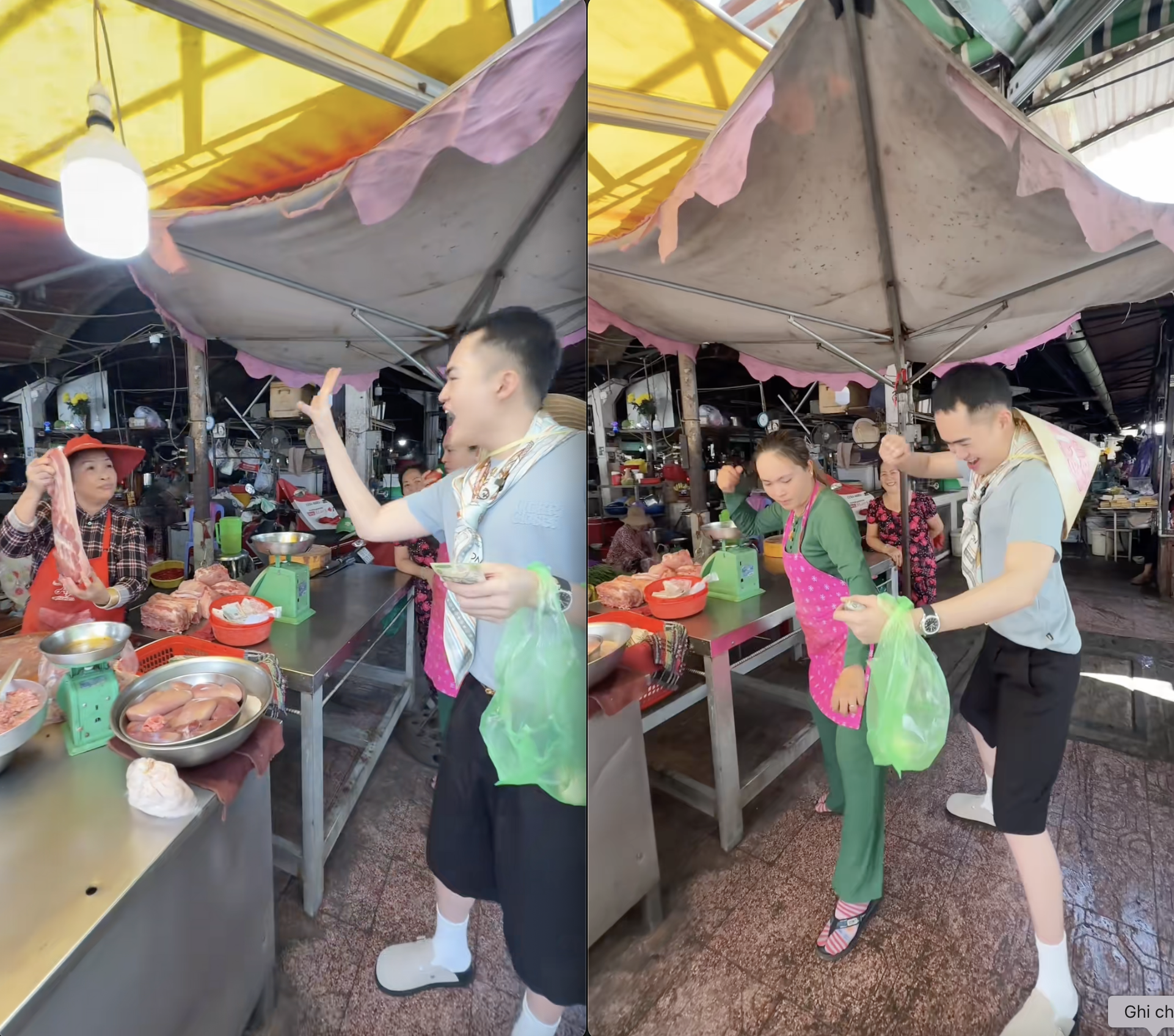 Mua 1 miếng thịt mà Tina Thảo Thi và tiểu thương phải giành giật nhau- Ảnh 1.