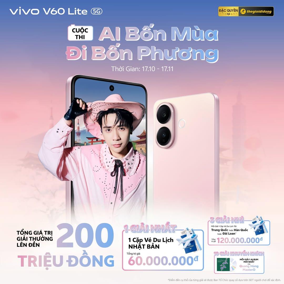 Khám phá AI Bốn Mùa trên vivo V60 Lite – Biến khoảnh khắc thường ngày thành diệu kỳ và rinh giải thưởng lên đến 200 triệu đồng- Ảnh 3. Khám phá AI Bốn Mùa trên vivo V60 Lite – Biến khoảnh khắc thường ngày thành diệu kỳ và rinh giải thưởng lên đến 200 triệu đồng- Ảnh 3.