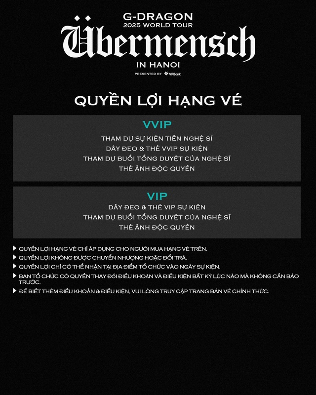 G-DRAGON 2025 WORLD TOUR [Übermensch] biểu tượng toàn cầu chính thức trở lại với chuyến lưu diễn được mong chờ bậc nhất tại các thành phố lớn- Ảnh 4.