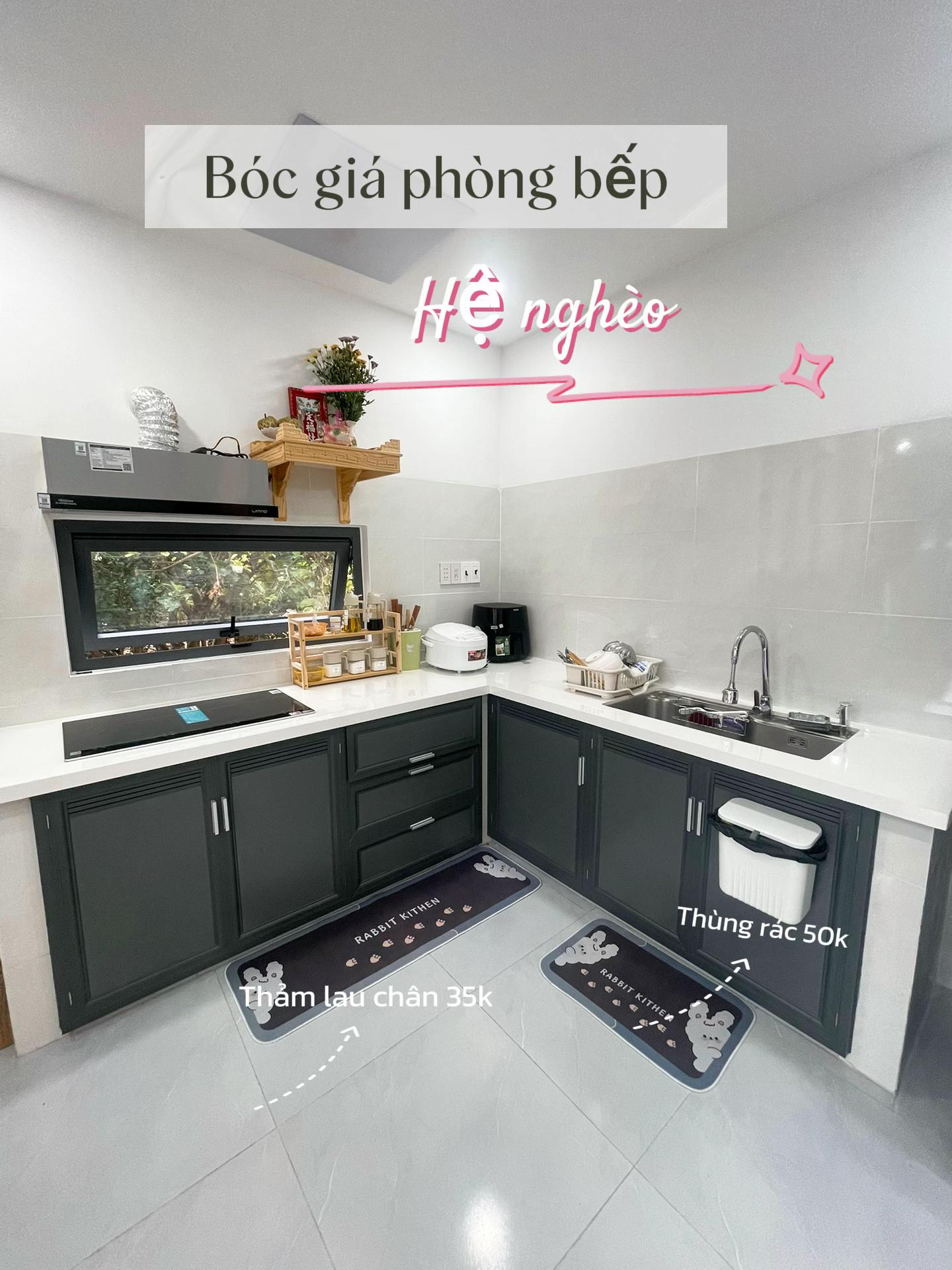 Căn bếp “hệ nghèo” nhưng sang không tưởng: Toàn đồ vài chục nghìn mà sạch như khách sạn- Ảnh 3.