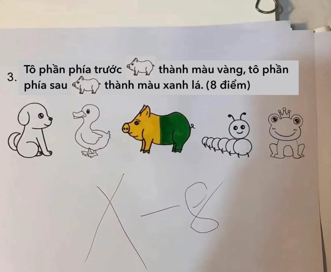 Học sinh lớp 1 làm bài tập về nhà, cô giáo nhìn xong muốn xin nghỉ gấp: "Em không sai nhưng cô không biết chấm thế nào"- Ảnh 1.