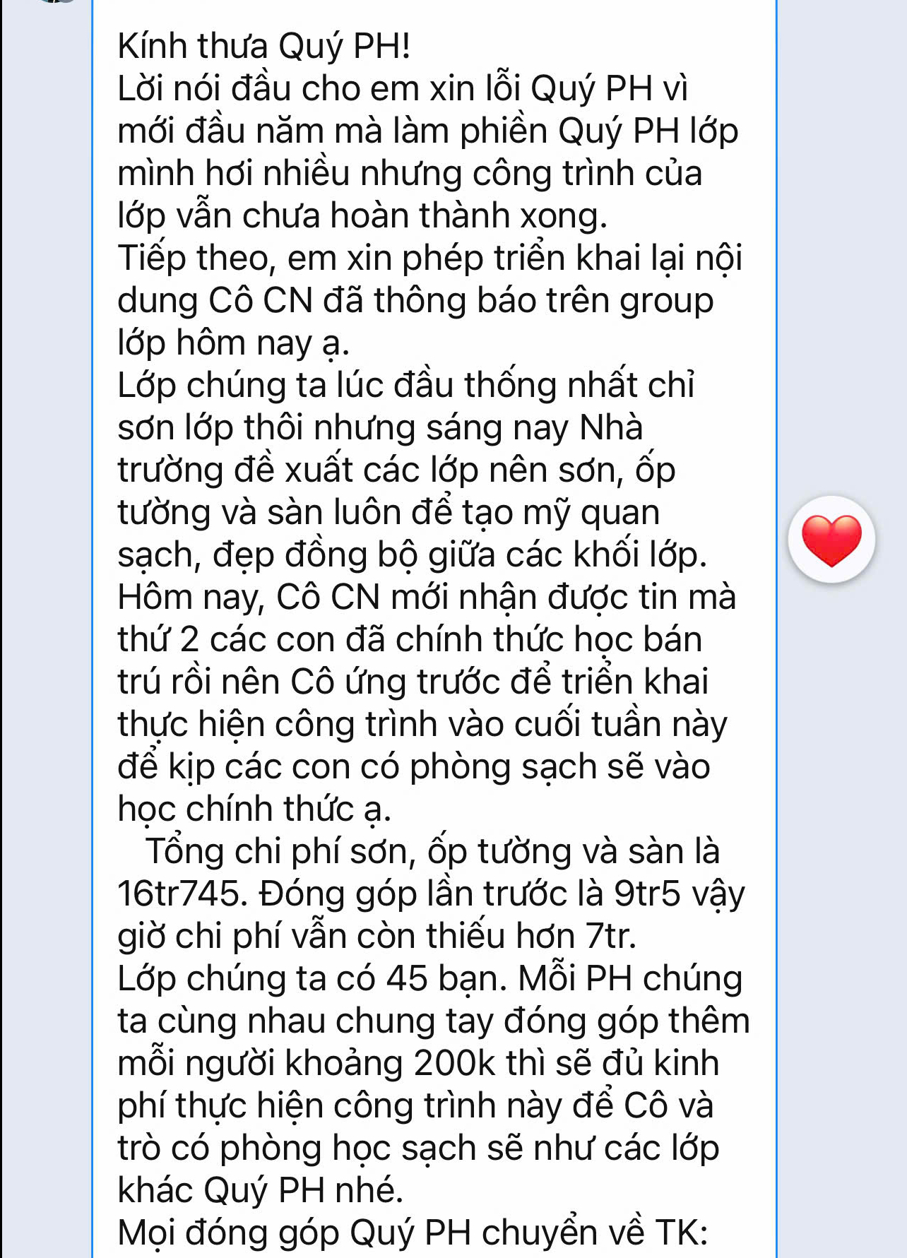 TP HCM: Xôn xao những tin nhắn vận động phụ huynh học sinh "đóng góp"- Ảnh 1.