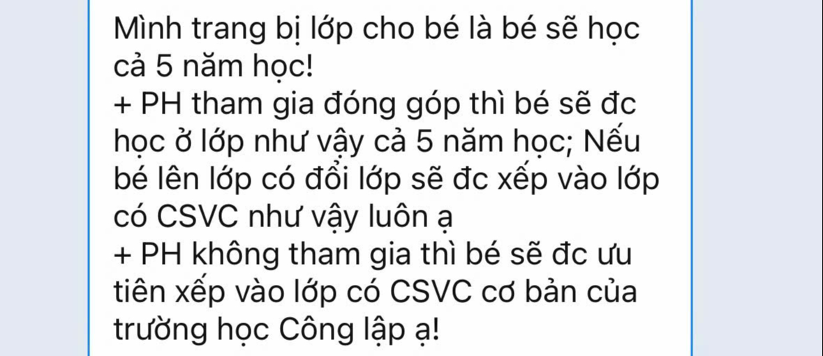 TP HCM: Xôn xao những tin nhắn vận động phụ huynh học sinh "đóng góp"- Ảnh 2.