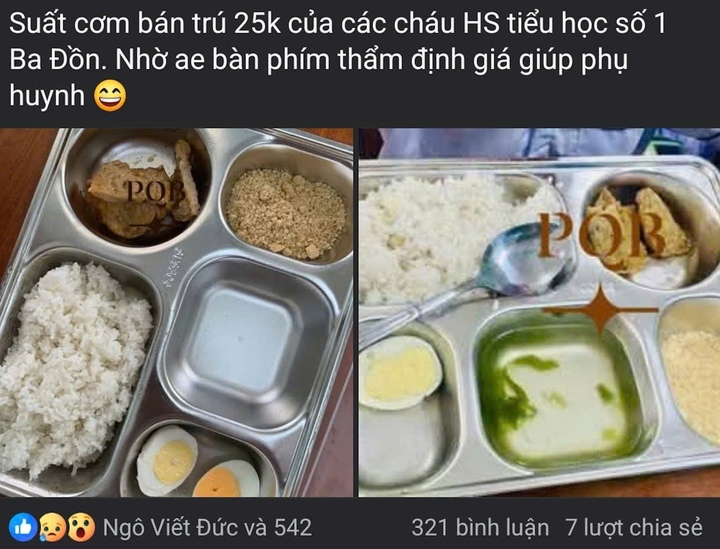 Suất cơm bán trú 25.000 đồng "dậy sóng" mạng xã hội: Hiệu trưởng xin lỗi- Ảnh 2.