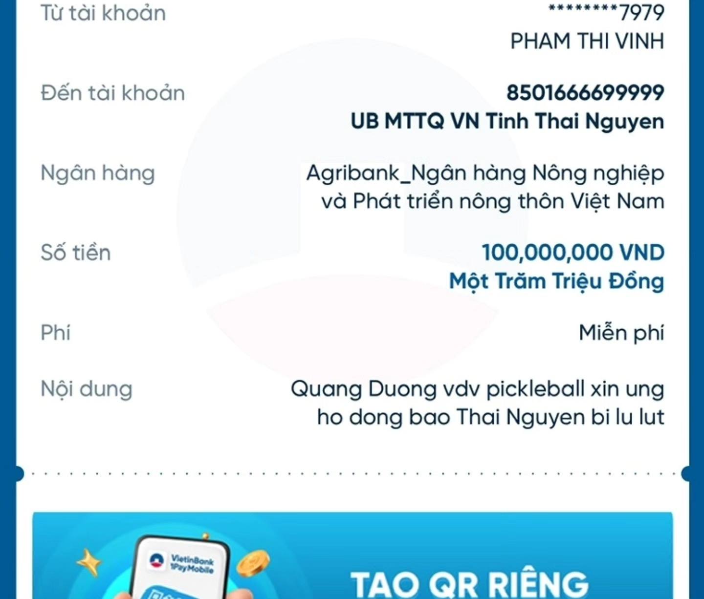 Quang Dương pickleball ủng hộ 200 triệu, Đỗ Duy Mạnh c&ugrave;ng d&agrave;n sao thể thao chia sẻ với b&agrave; con v&ugrave;ng lũ Th&aacute;i Nguy&ecirc;n- Ảnh 2.