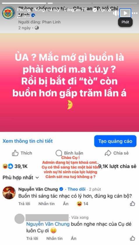 Admin fanpage Phòng, chống ma túy - Công an TP. Hồ Chí Minh là ai mà 