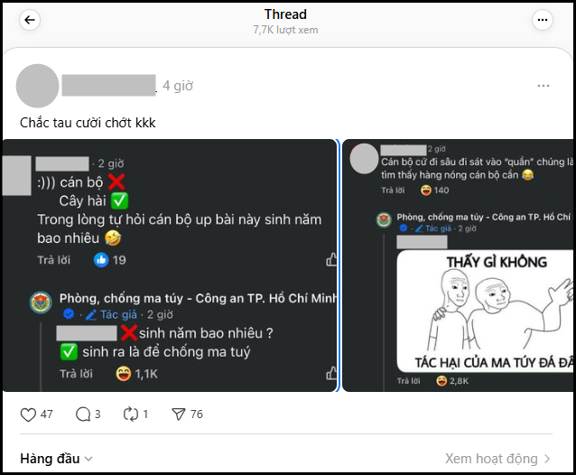 Admin fanpage Phòng, chống ma túy - Công an TP. Hồ Chí Minh là ai mà 