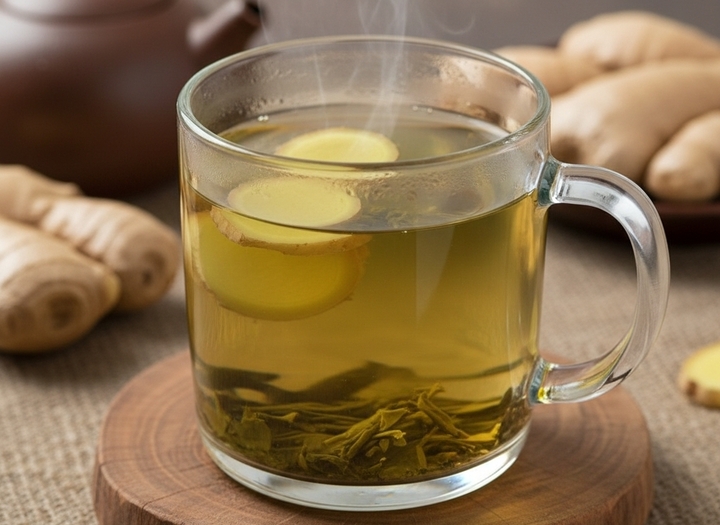 Điều gì xảy ra khi uống trà xanh thêm vài lát gừng?- Ảnh 1.