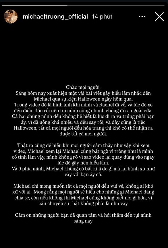 Michael Trương lên tiếng về lý do hất vai bạn gái cũ TyhD Thùy Dương, tỉnh bơ ra về cùng tình mới- Ảnh 1. Michael Trương lên tiếng về lý do hất vai bạn gái cũ TyhD Thùy Dương, tỉnh bơ ra về cùng tình mới- Ảnh 1.