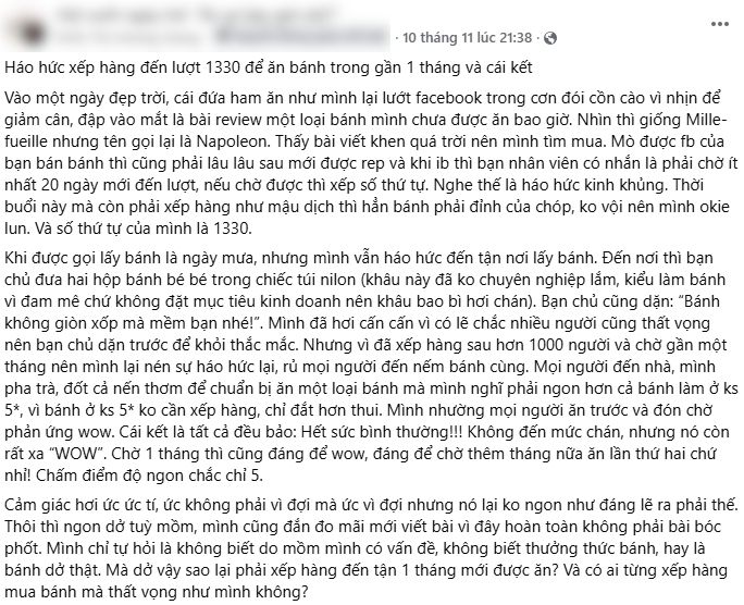 Chủ quán bánh Hà Nội 2000 người phải đặt số thứ tự, chờ 20 ngày: “Em nói hết nước hết cái, 1800 người chê, cứ tự đợi rồi tự chê"- Ảnh 1.