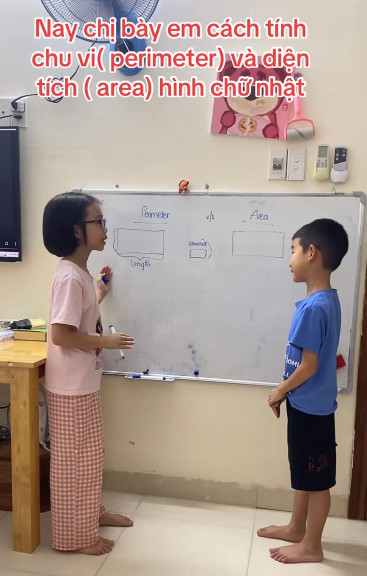 Cô bé 9 tuổi gây sốt vì dạy em trai "chất" như cô giáo, nói tiếng Anh siêu chuẩn- Ảnh 1.