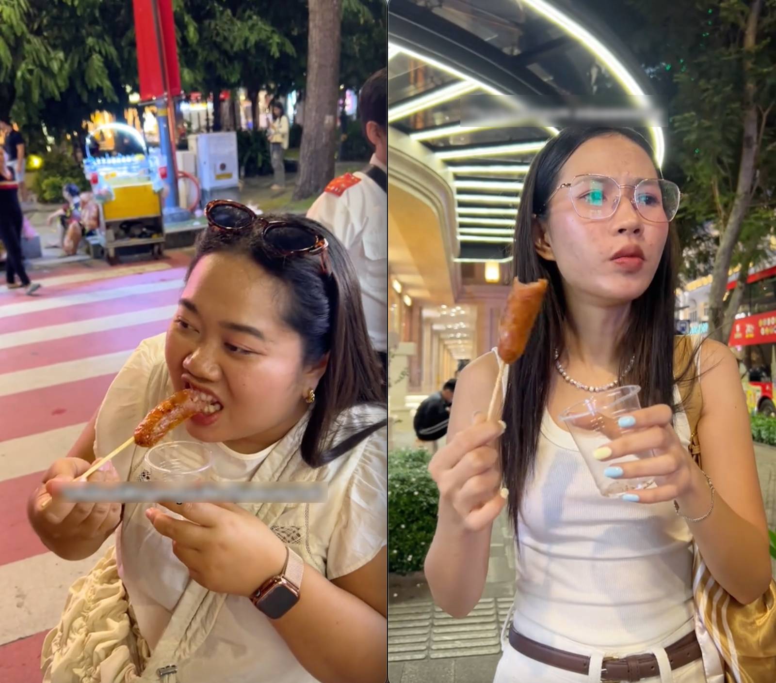 Ăn lạp xưởng nướng đá ở Việt Nam, du khách Thái Ăn lạp xưởng nướng đá ở Việt Nam, du khách Thái