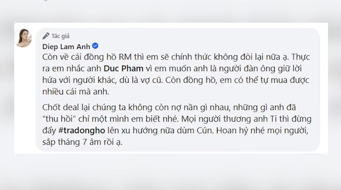Trớ trêu: Đức Phạm và Vũ Thúy Quỳnh mang đồng hồ đôi tiền tỷ, giống quà đòi lại Diệp Lâm Anh- Ảnh 7. Trớ trêu: Đức Phạm và Vũ Thúy Quỳnh mang đồng hồ đôi tiền tỷ, giống quà đòi lại Diệp Lâm Anh- Ảnh 7.