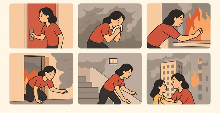 Cách thoát hiểm khi cháy nhà chung cư và 5 sai lầm nguy hiểm phải tránh- Ảnh 1.
