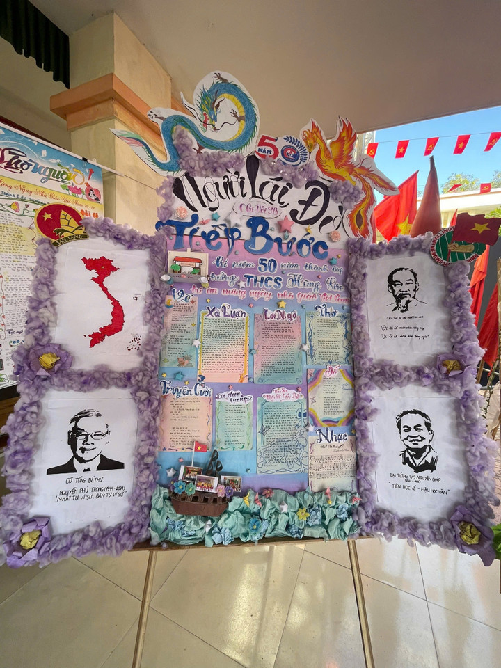 Loạt báo tường gây sốt dịp 20/11, học sinh khoe tài cực chất- Ảnh 1.