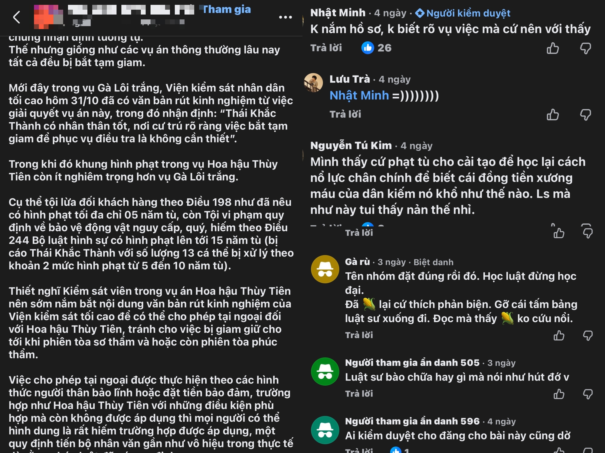 Trước phiên tòa "Chị Em Rọt", xuất hiện bài viết "hoa hậu Thùy Tiên nên được tại ngoại"- Ảnh 2.