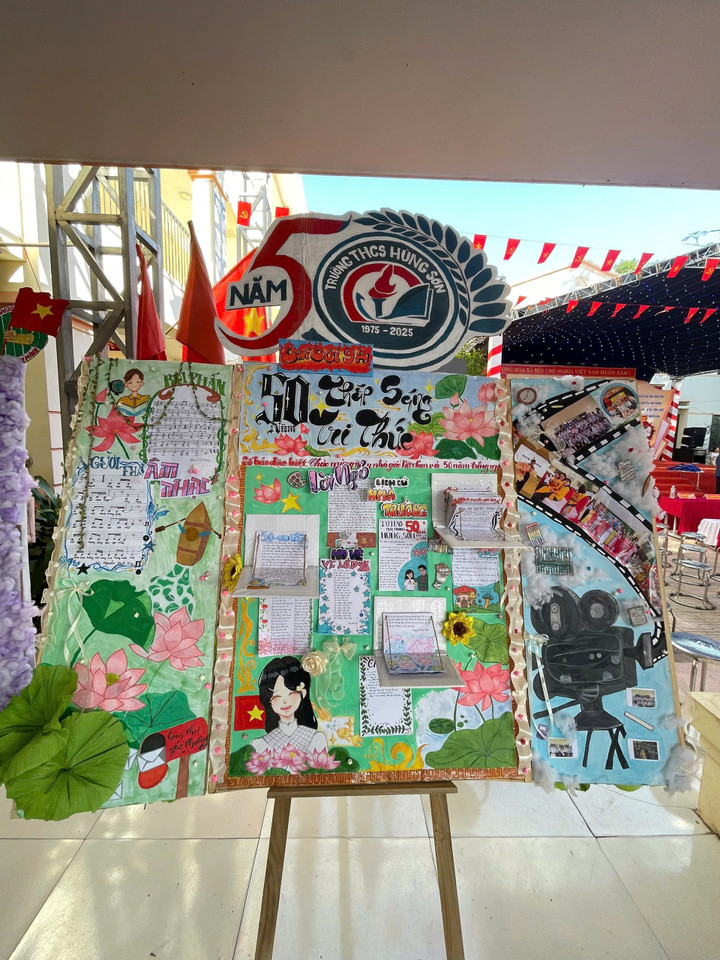 Loạt báo tường gây sốt dịp 20/11, học sinh khoe tài cực chất- Ảnh 2.