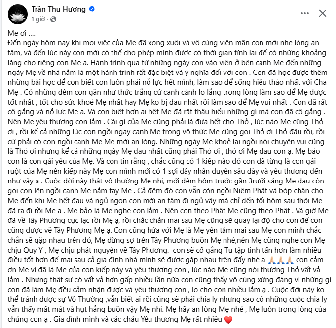 Vợ Tuấn Hưng kể đêm cuối trước khi mẹ chồng mất, nghẹn ngào khi mẹ bảo Vợ Tuấn Hưng kể đêm cuối trước khi mẹ chồng mất, nghẹn ngào khi mẹ bảo