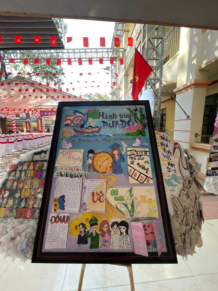 Loạt báo tường gây sốt dịp 20/11, học sinh khoe tài cực chất- Ảnh 3.