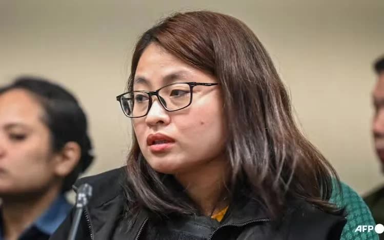 Alice Guo, cựu Thị trưởng Bamban, tham dự phiên điều trần tại Thượng viện ở Manila ngày 9/9/2024 liên quan cáo buộc buôn người và tội phạm có tổ chức (Ảnh: AFP)